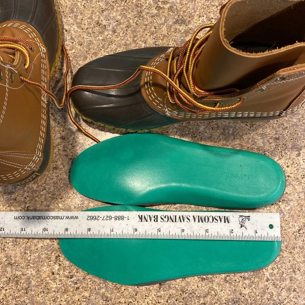 L. L. Bean Boots 8” Tan Brown 6M BM Waterproof Bottoms Duck Boots